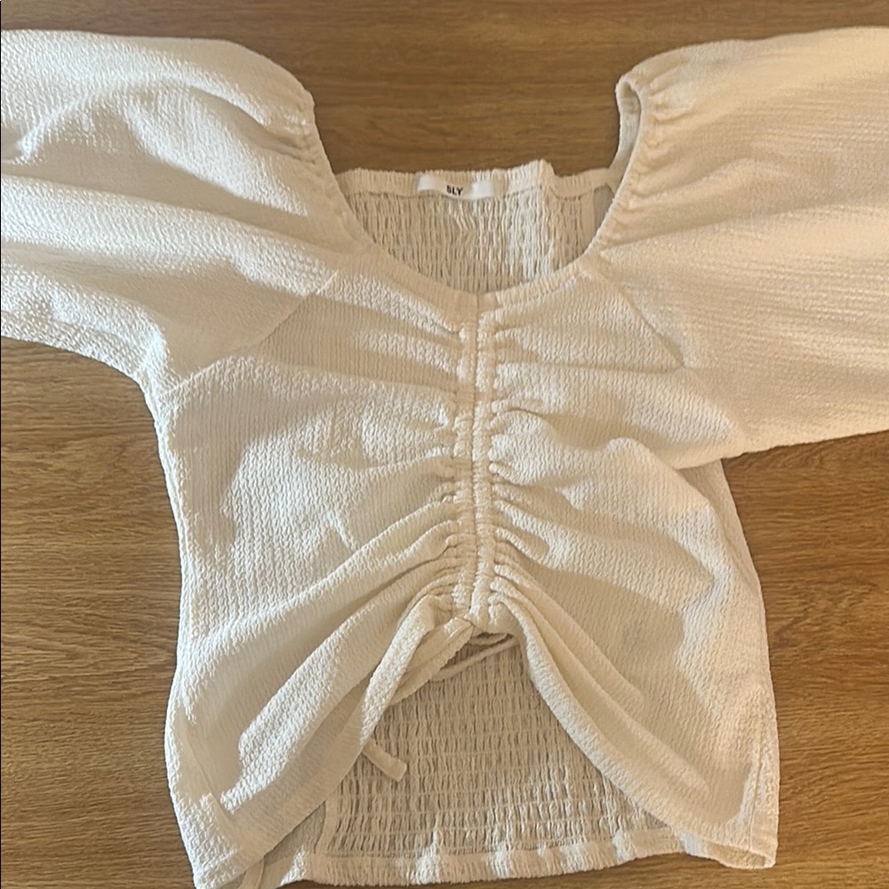 Elegant White Ruched Top